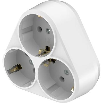 Stopcontact Splitter - Verdeelstekker - Brinton - 3 Stopcontacten - Randaarde - Wit