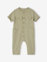 Jumpsuit met honingraatmotief baby saliegroen - thumbnail