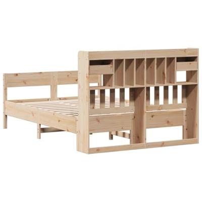 Bed met boekenkast zonder matras massief grenenhout 160x200 cm