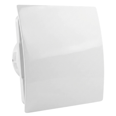 Whisper pro-design badkamerventilator - Ø100mm - met nalooptimer en vochtsensor - gebogen kunststof - wit Whisper pro-design badkamerventilator - Ø100mm - met nalooptimer en vochtsensor - gebogen kunststof - wit