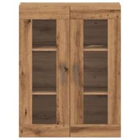 Dressoir 69,5x34x90 cm bewerkt hout artisanaal eikenkleur - thumbnail