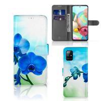 Samsung Galaxy A71 Hoesje Orchidee Blauw - Cadeau voor je Moeder - thumbnail