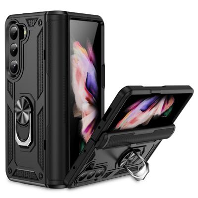 Lunso - Samsung Galaxy Z Fold5 - Armor backcover hoes met ringhouder - Zwart Lunso - Samsung Galaxy Z Fold5 - Armor backcover hoes met ringhouder - Zwart