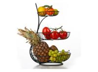 FEDEC Fruitschaal - 3 Laags - ⌀30x45 cm - Zwart - thumbnail