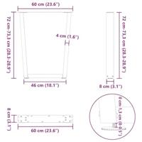 Eettafelpoten 2 st V-vormig 60x(72-73,3) cm staal zwart - thumbnail