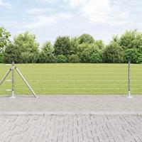 VidaXL Hek met paal zilver 0,6 x 25 m staal - thumbnail