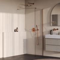 Brauer Oblivion - Inloopdouche - Helder Glas - 60 x 200 cm - incl. Glascoating - PVD Koper Geborsteld - thumbnail