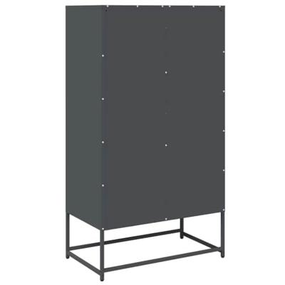 Hoge kast 68x39x123 cm staal antracietkleurig