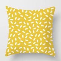 2 stuks 45x45cm geel gestreepte kussensloop geometrische gooien kussen kussensloop afdrukken Cushion kussen zaak slaapkamer Office grootte: 450 * 450 - thumbnail