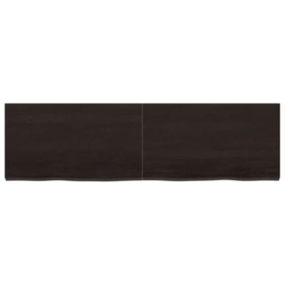 Wastafelblad 140x40x(2-4) cm behandeld massief hout donkerbruin
