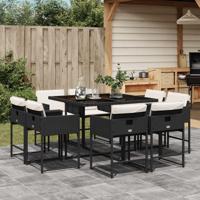 9-delige Tuinset poly rattan zwart - thumbnail