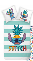 Lilo en Stitch dekbedovertrek Groene Stripes 140 x 200 cm - 70 x 90cm - katoen - thumbnail