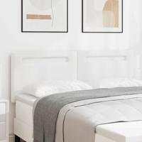 Hoofdbord met LED -striplichten Wandgemonteerd Wit 160 cm PVC - thumbnail
