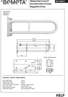 Handgreep U-Vorm Vouwbaar Sapho Handicap 60 cm Wit - thumbnail