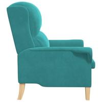 Fauteuil Turquoise 76 x 94 x 102 cm Fluweel - thumbnail