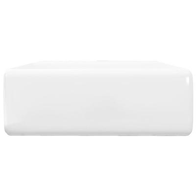 Luxe wastafel met overloop en kraangat vierkant keramiek 41x41 cm