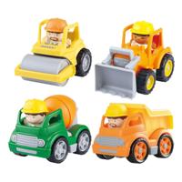 Play mini constructie voertuigen met figuren speelset, 8dlg. - thumbnail