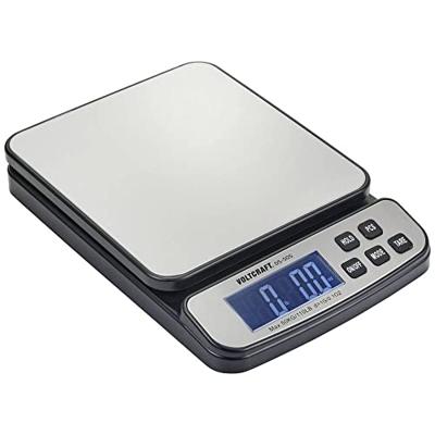 VOLTCRAFT DS-50S Tafelweegschaal Weegbereik (max.) 50 kg Resolutie 1 g werkt op batterijen, werkt op stekkernetvoeding (optioneel) Zilver