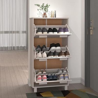VidaXL Schoenenkast hamar 59,5x35x117 cm massief grenenhout wit VidaXL Schoenenkast hamar 59,5x35x117 cm massief grenenhout wit