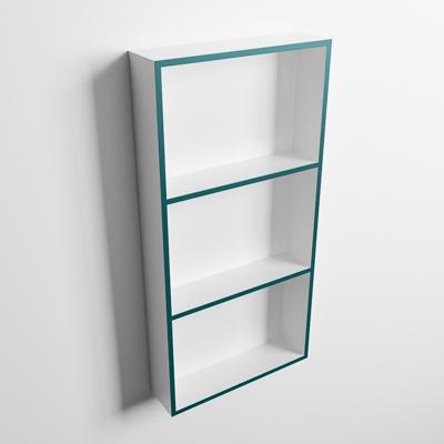 MONDIAZ EASY Nis 59,5x29,5cm in solid surface kleur Smag | Talc. 3 vakken geschikt voor in- of opbouw MONDIAZ EASY Nis 59,5x29,5cm in solid surface kleur Smag | Talc. 3 vakken geschikt voor in- of opbouw