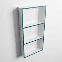 MONDIAZ EASY Nis 59,5x29,5cm in solid surface kleur Smag | Talc. 3 vakken geschikt voor in- of opbouw - thumbnail