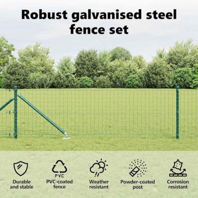 VidaXL Hek met paal groen 0,4 x 10 m staal en pvc