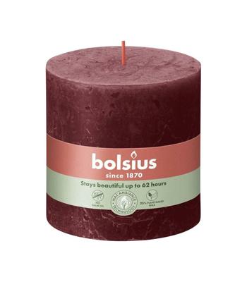 Bolsius kaars rustiek 10x10 cm velvet red