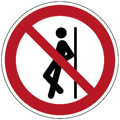 Tegenaan leunen verboden - Ø 200 mm - Kunststof bord