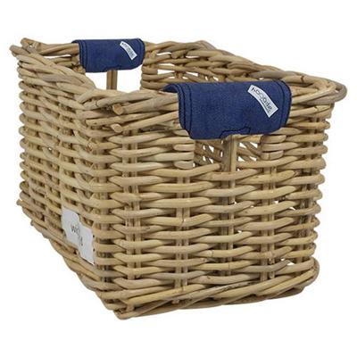 Rieten Fietsmand XL Jeans grijs