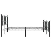 Bedframe met hoofd- en voeteneinde metaal zwart 183x213 cm - thumbnail