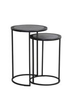 Light & Living Bijzettafel 'Talca' Set van 2 stuks, 35/40cm, kleur Antiek Lood - thumbnail