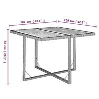 5-delige Tuinset met kussens poly rattan zwart - thumbnail
