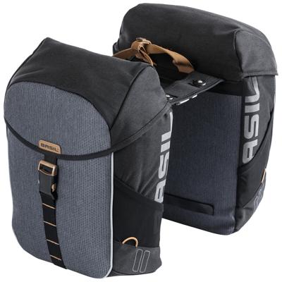 Basil miles double bag - dubbele fietstas, unisex, sportief, 34l, waterdicht, zwart