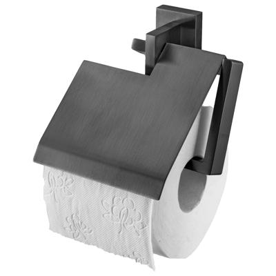 Toiletrolhouder Haceka Edge Met Klep Geborsteld Grafiet Haceka