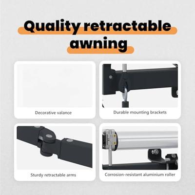 VidaXL Inklapbaar zonnescherm wit 400 x 200 cm stof