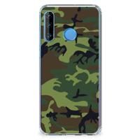 Huawei P30 Lite Doorzichtige Silicone Hoesje Army Dark - thumbnail