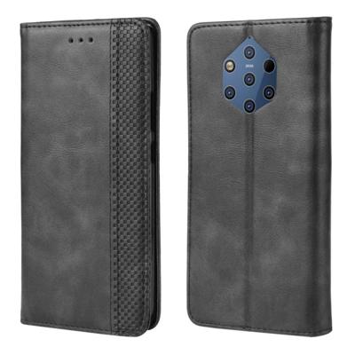 Magnetische gesp retro Crazy Horse textuur horizontale Flip lederen case voor Nokia 9 PureView met houder & card slots & fotolijst (zwart)