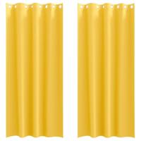 VidaXL Zwart-out gordijnen met ringen 2 pcs mosterdgeel 245 x 140 cm - thumbnail