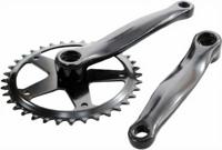 Lasco crankset 44t 1/8 en 3/32 170mm +3mm mat zwart - thumbnail