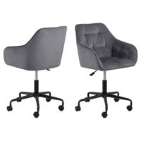 Bendt Bureaustoel 'Loren' Velvet, kleur Dark Grey - thumbnail