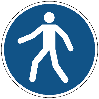 Verplicht doorgang voetgangers gebods- Ø 100 mm - Sticker Verplicht doorgang voetgangers gebods- Ø 100 mm - Sticker