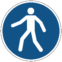 Verplicht doorgang voetgangers gebods- Ø 100 mm - Sticker - thumbnail