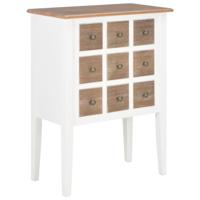 Dressoir 54x30x80 cm massief hout wit - thumbnail