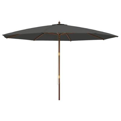 Parasol met houten paal 400x273 cm antracietkleurig Parasol met houten paal 400x273 cm antracietkleurig