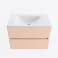 MONDIAZ VICA 70cm badmeubel onderkast Rosee 2 lades. Wastafel CLOUD midden zonder kraangat, kleur Talc. - thumbnail