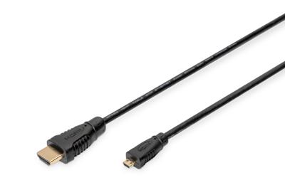 Digitus AK-330115-010-S HDMI-kabel HDMI Aansluitkabel HDMI-A-stekker, HDMI-micro-D-stekker 1.00 m Zwart Vergulde steekcontacten Digitus AK-330115-010-S HDMI-kabel HDMI Aansluitkabel HDMI-A-stekker, HDMI-micro-D-stekker 1.00 m Zwart Vergulde steekcontacten