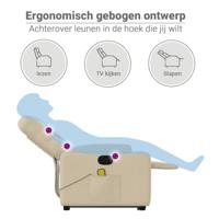 Sta-op-massagestoel verstelbaar stof crèmekleurig - thumbnail