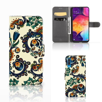 Wallet Case Samsung Galaxy A50 Barok Flower Wallet Case Samsung Galaxy A50 Barok Flower