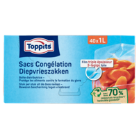 Toppits diepvrieszakjes 1 liter 40 stuks | 5 stuks - thumbnail