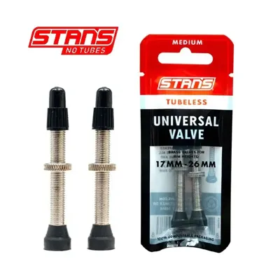 STANS NOTUBES universele tubeless ventielen medium 17-26mm (set 2 stuks) as0290 STANS NOTUBES universele tubeless ventielen medium 17-26mm (set 2 stuks) as0290